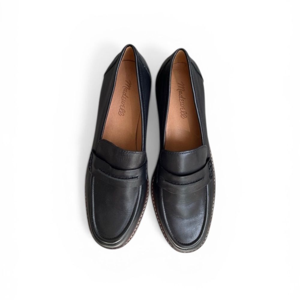 Madewell Black Corine Lugsole Leather Loafers Womens 8.5